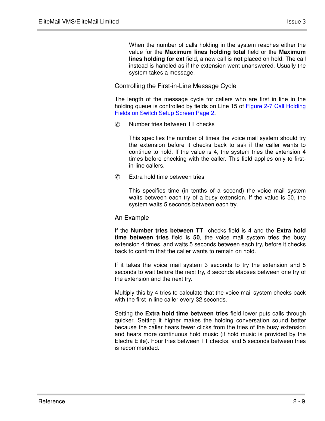 NEC 750370 manual Controlling the First-in-Line Message Cycle, An Example 