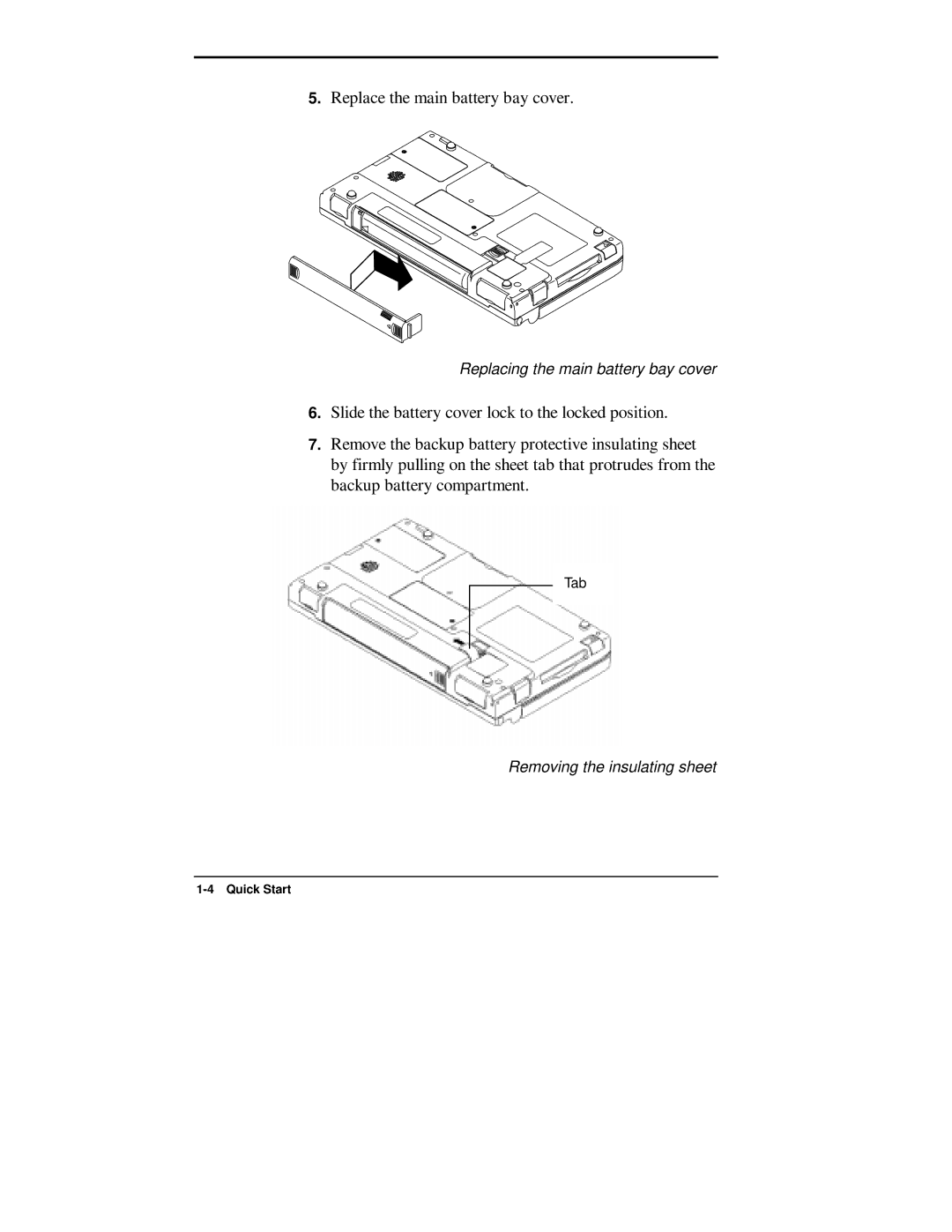 NEC 750C manual Replace the main battery bay cover 