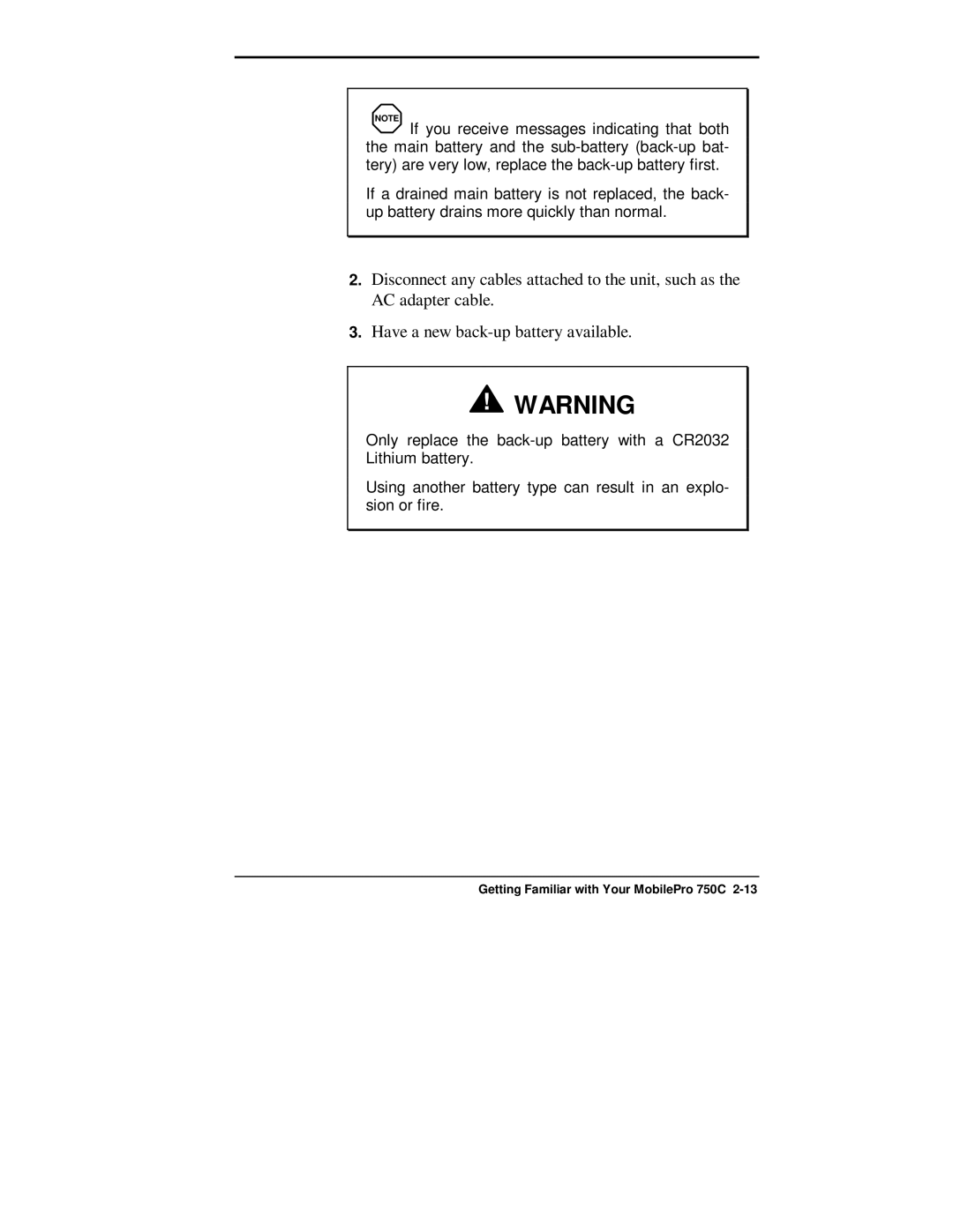 NEC manual Getting Familiar with Your MobilePro 750C 