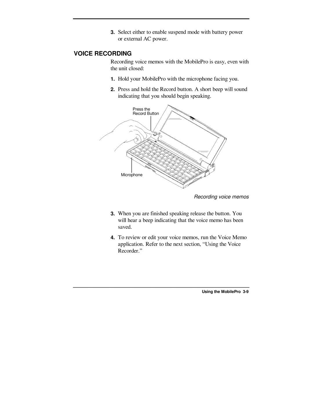 NEC 750C manual Voice Recording 