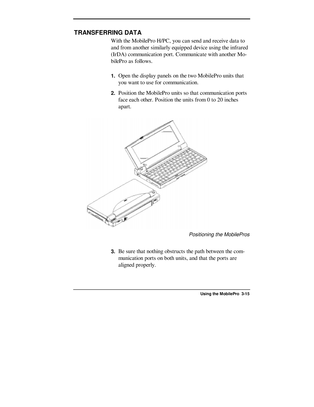 NEC 750C manual Transferring Data 