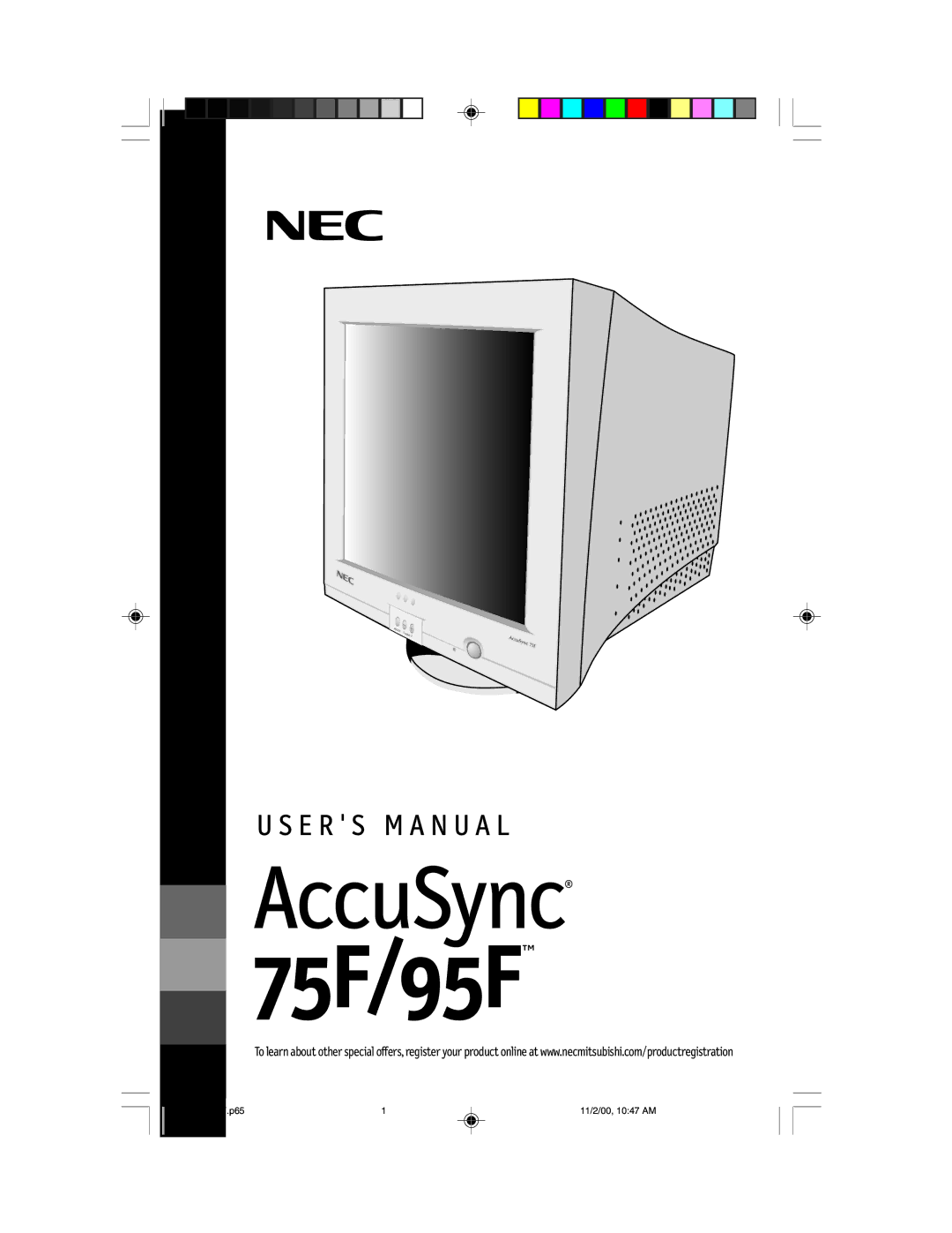 NEC 75F, 95F user manual 75F/95F 