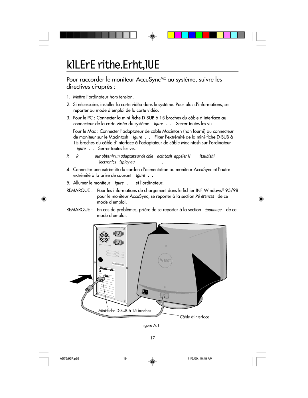 NEC 75F, 95F user manual Mise en marche rapide, Figure A.1 