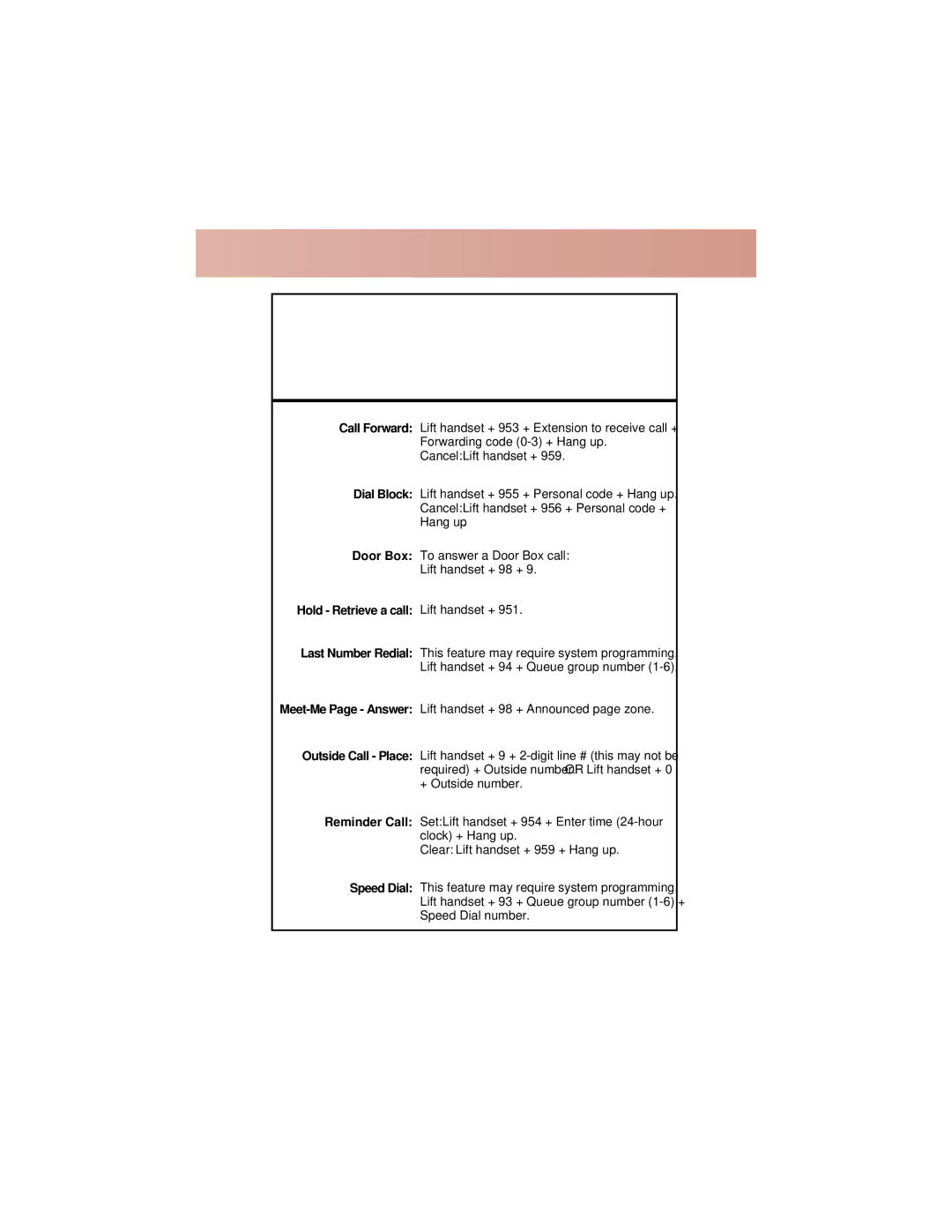 NEC 308, 824 manual Possible Dial Codes for Dial Plan 2 Phones, Outside Call Place Reminder Call Speed Dial 