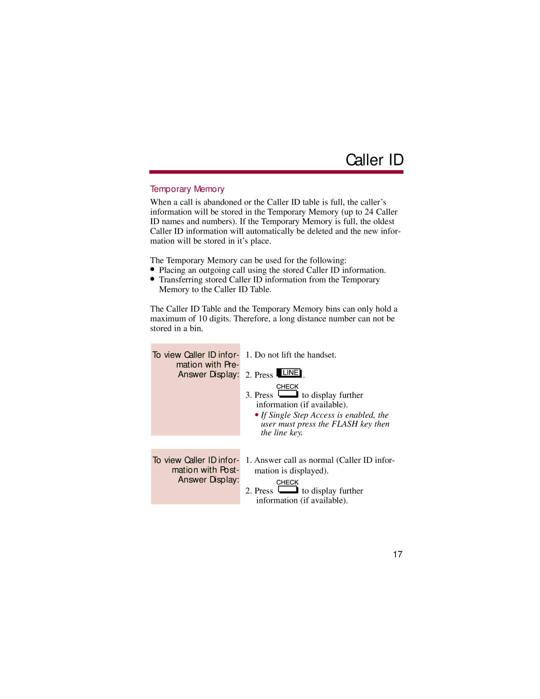 NEC 308, 824 manual Temporary Memory 