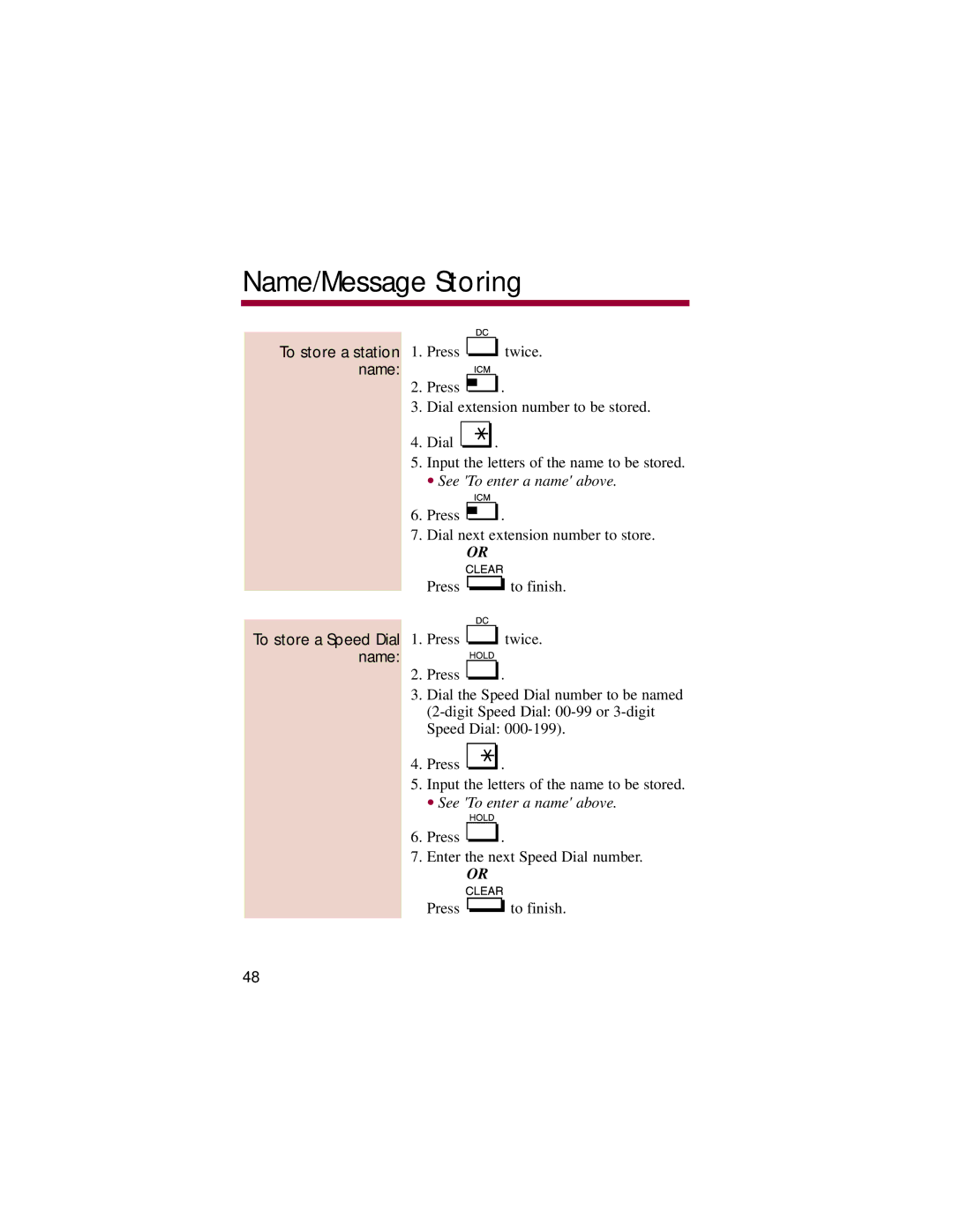 NEC 824, 308 manual To store a station, Name, To store a Speed Dial 