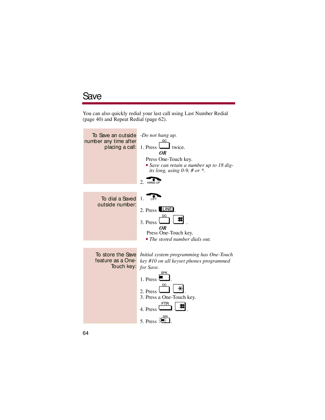 NEC 824, 308 manual Do not hang up 