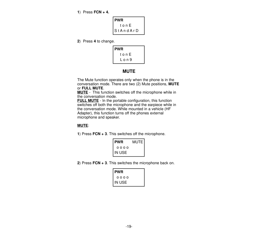 NEC 920 owner manual Mute, Press FCN + 