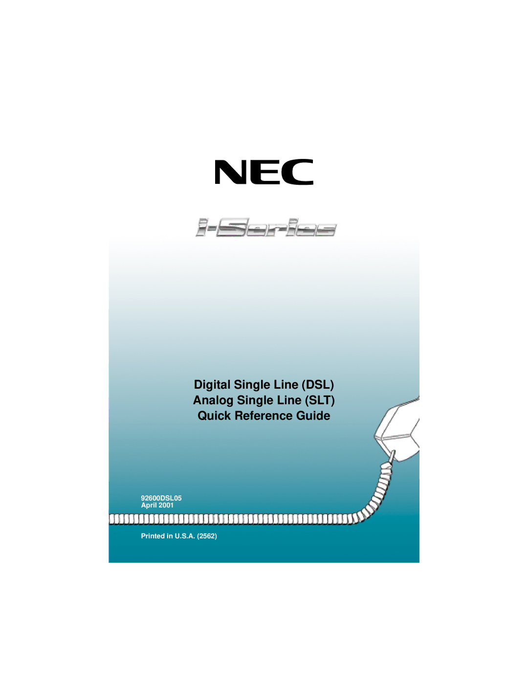 NEC manual 92600DSL05 April 