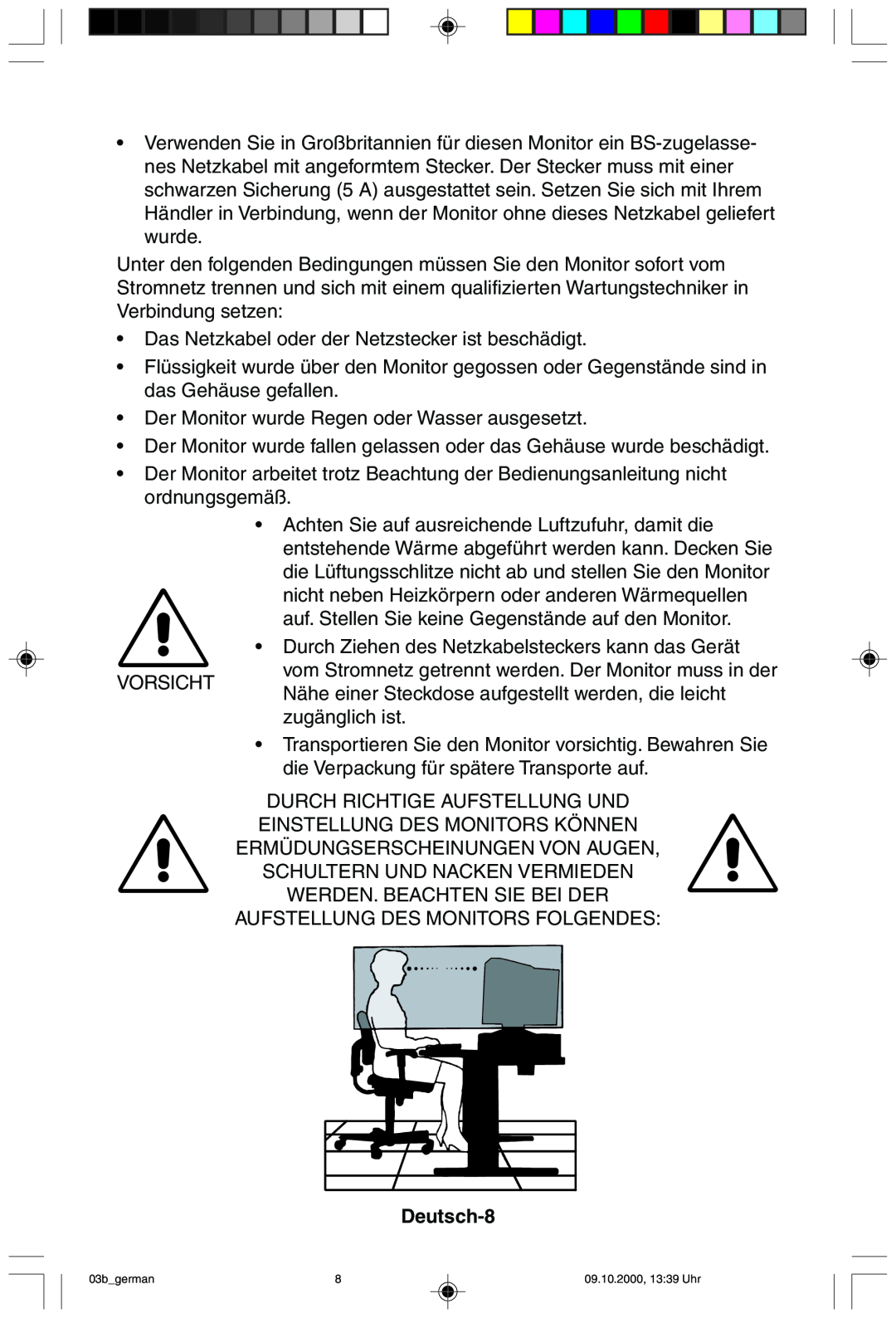 NEC 95F user manual Deutsch-8 