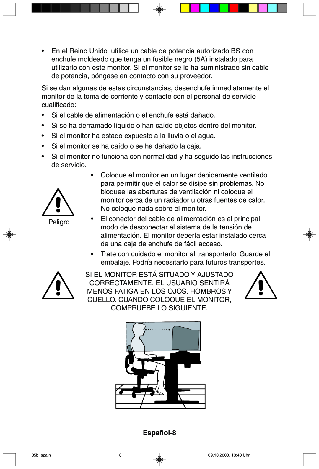 NEC 95F user manual Español-8 