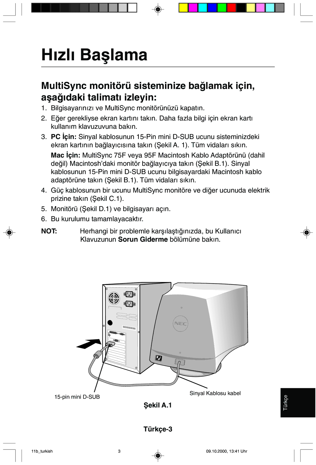 NEC 95F user manual ∂zl∂ Baµlama 