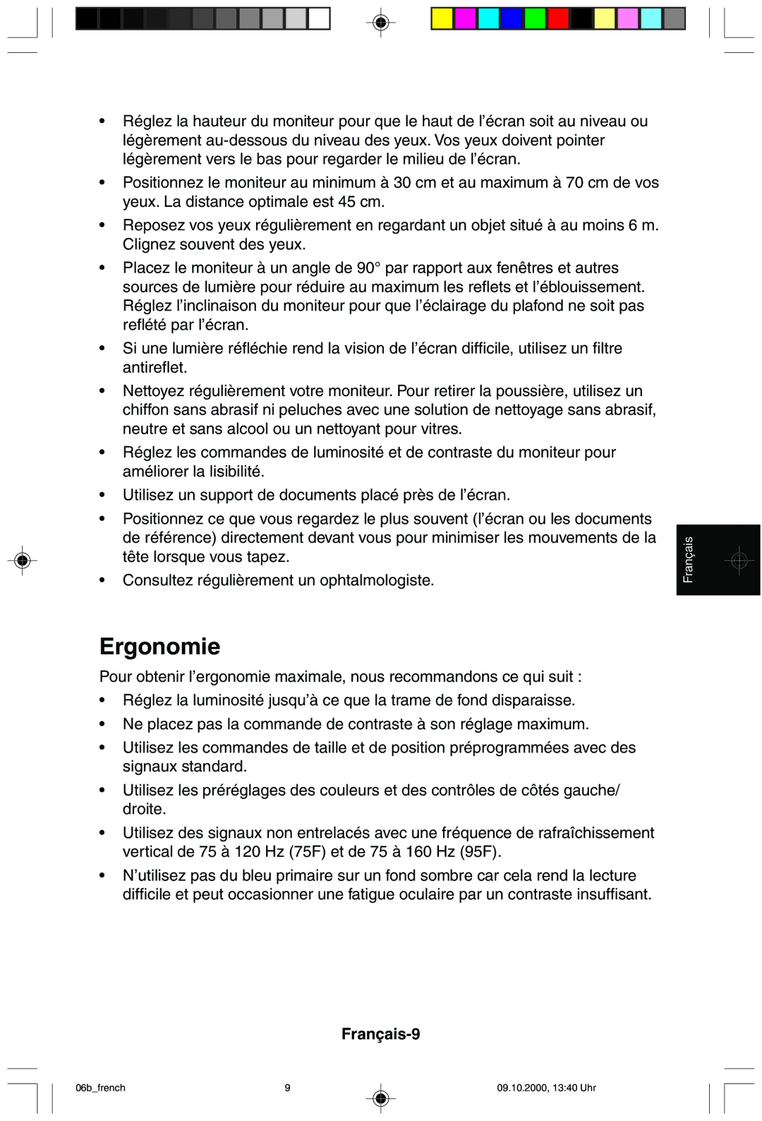 NEC 95F user manual Français-9 