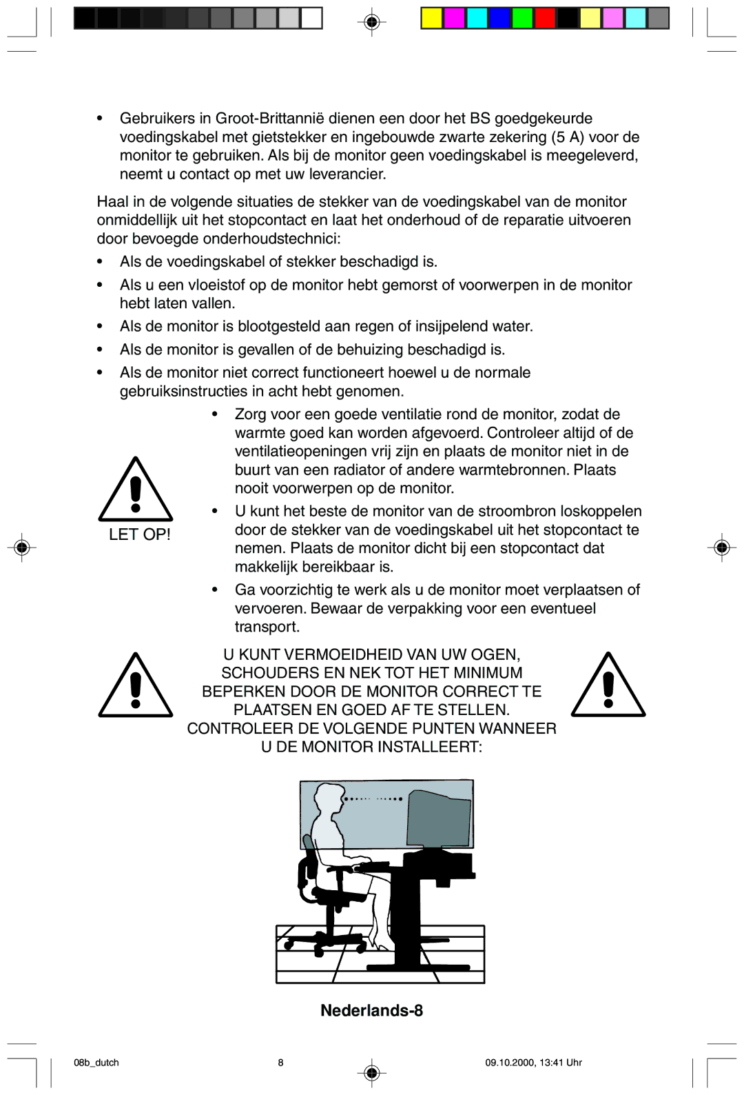 NEC 95F user manual Nederlands-8 