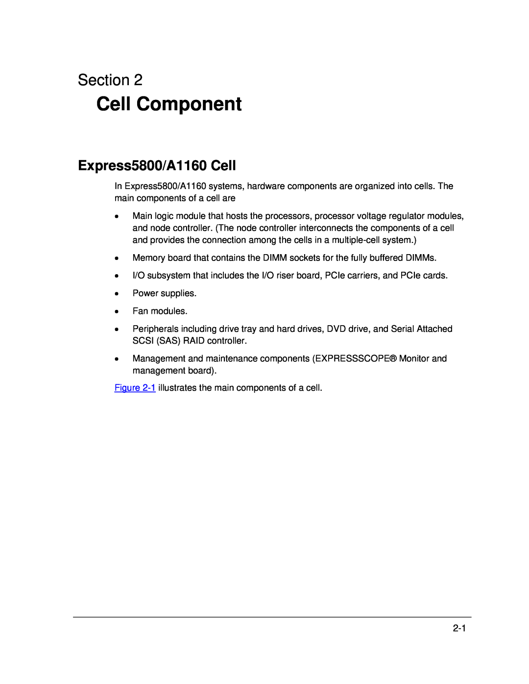 NEC manual Cell Component, Express5800/A1160 Cell, Section 