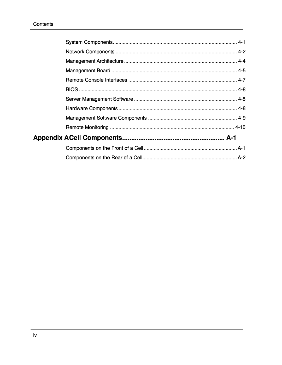 NEC A1160 manual Appendix ACell Components 