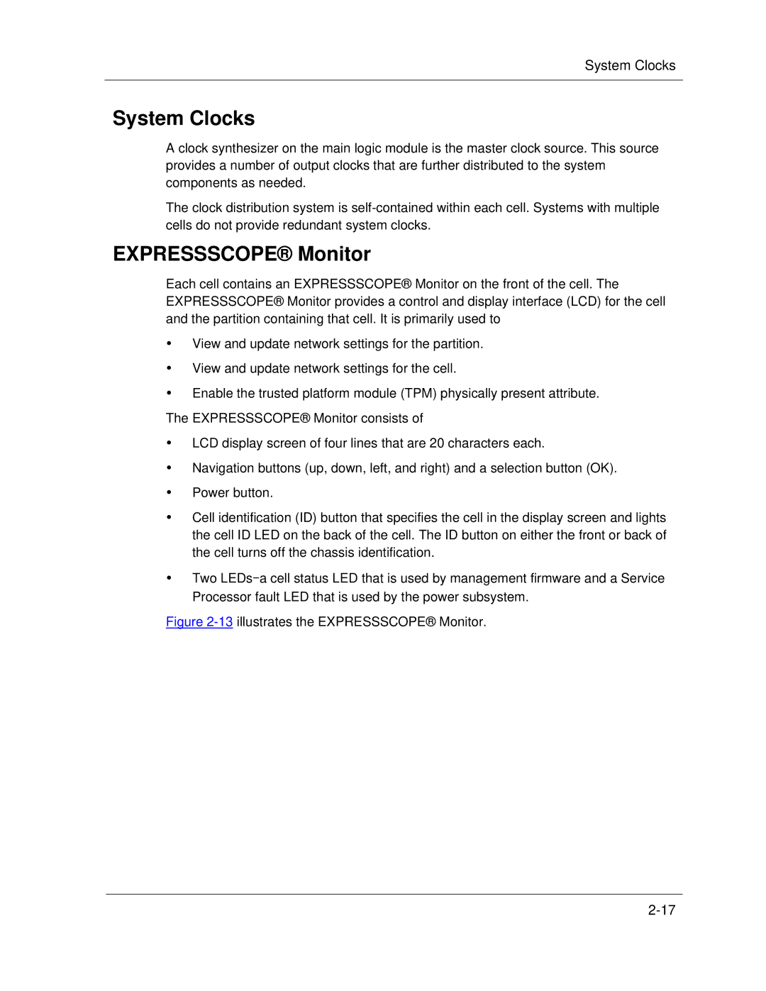 NEC A1160 manual System Clocks, Expressscope Monitor 