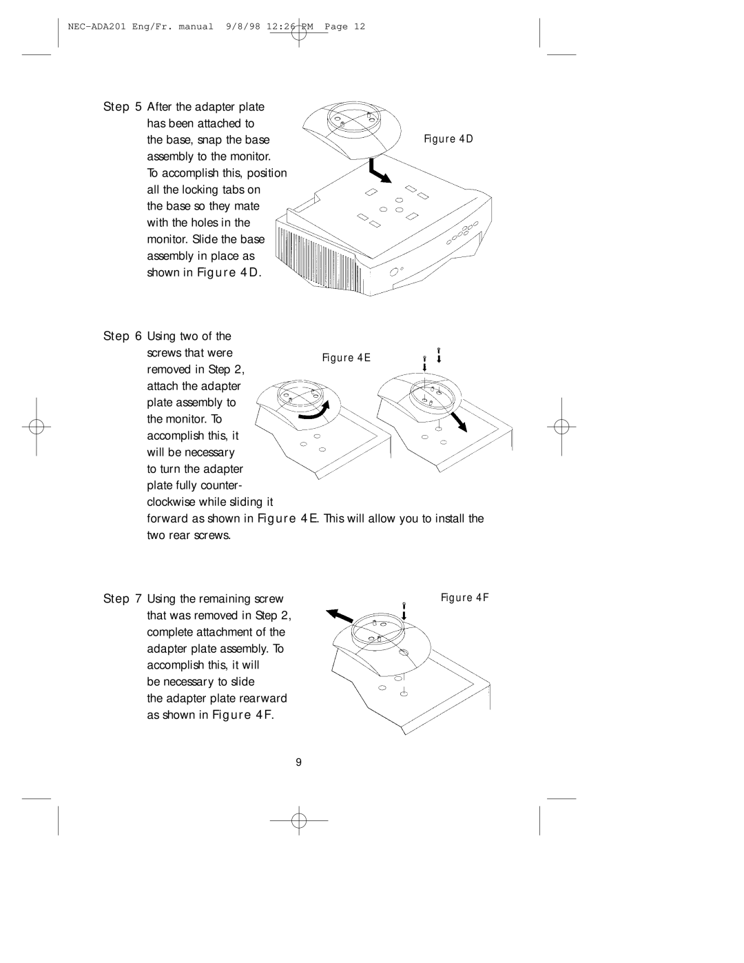 NEC A3842, IB-AUDIO, IntelliBase user manual NEC-ADA201 Eng/Fr. manual 9/8/98 1226 PM 