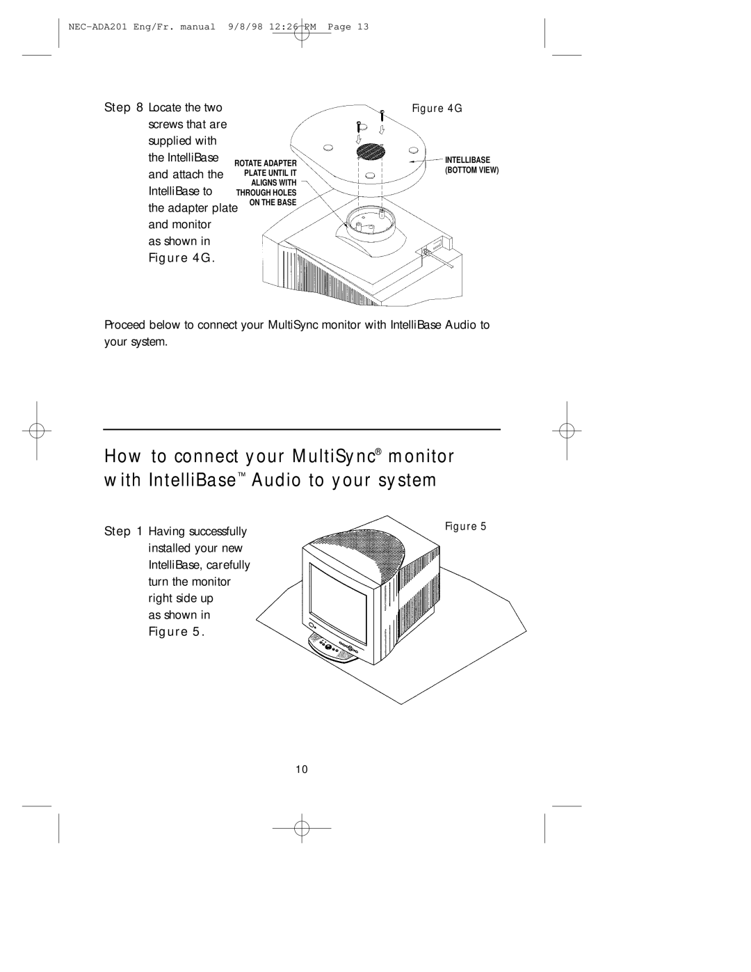 NEC IB-AUDIO, A3842 user manual Locate the two Screws that are Supplied with IntelliBase 