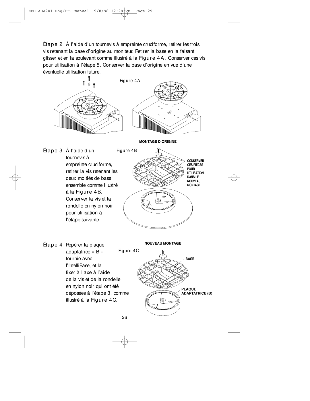 NEC IntelliBase, A3842, IB-AUDIO user manual NEC-ADA201 Eng/Fr. manual 9/8/98 1228 PM 