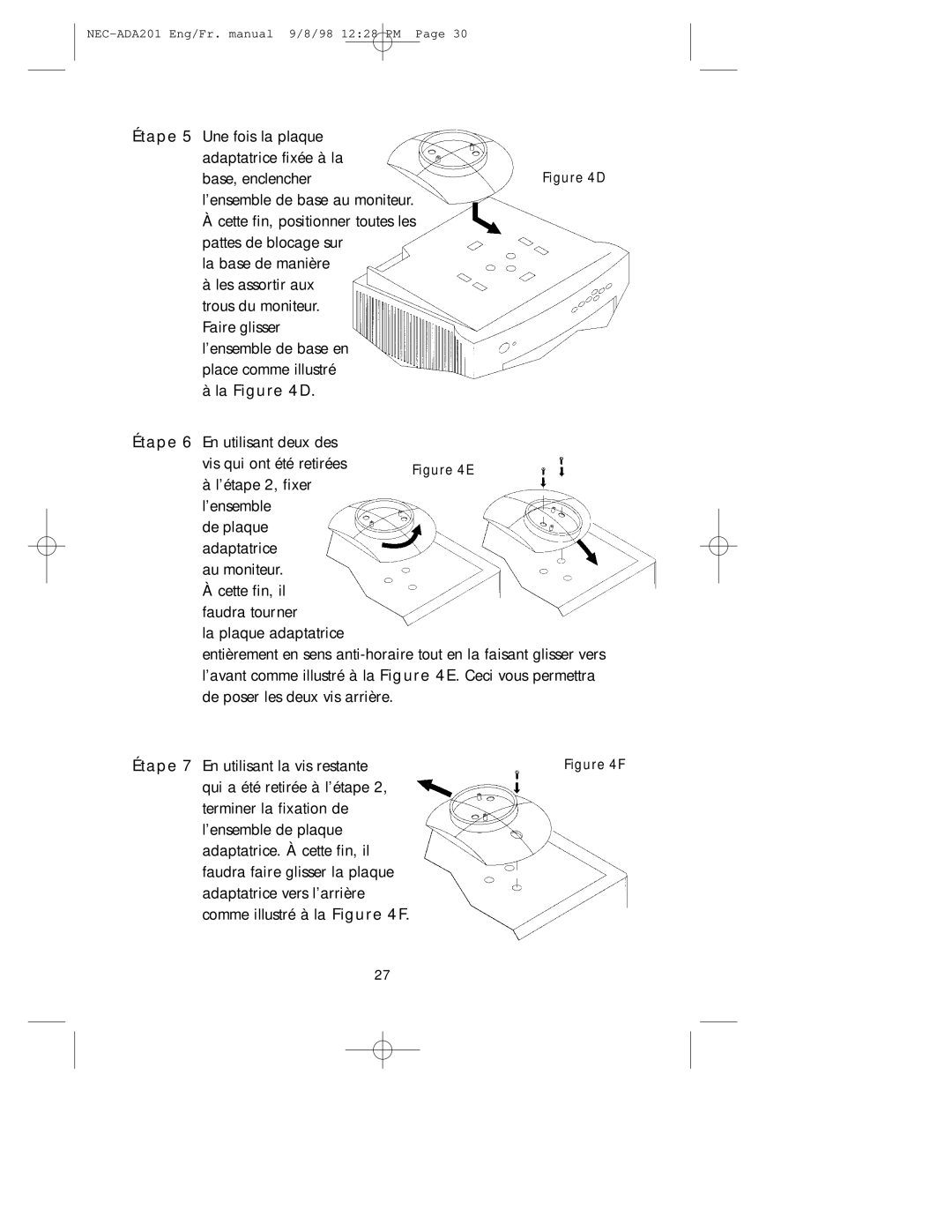 NEC A3842, IB-AUDIO, IntelliBase user manual NEC-ADA201 Eng/Fr. manual 9/8/98 1228 PM 