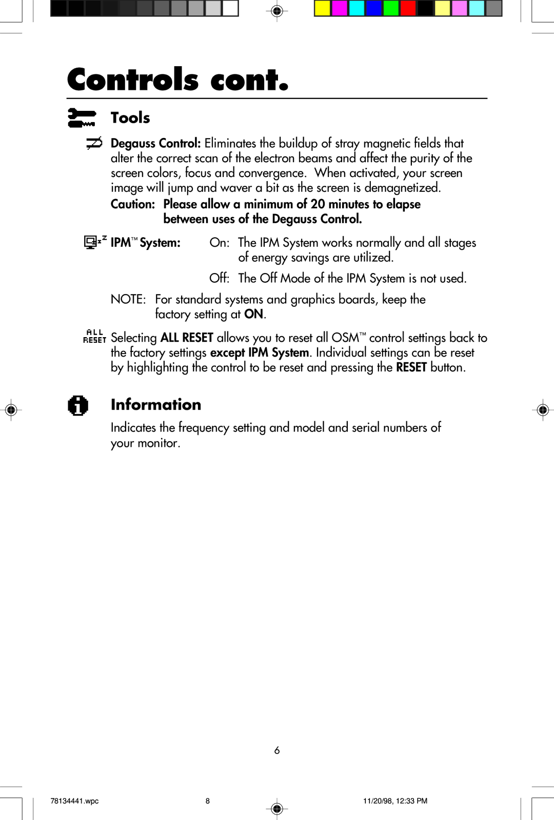 NEC A500+TM, A700+TM user manual Tools 