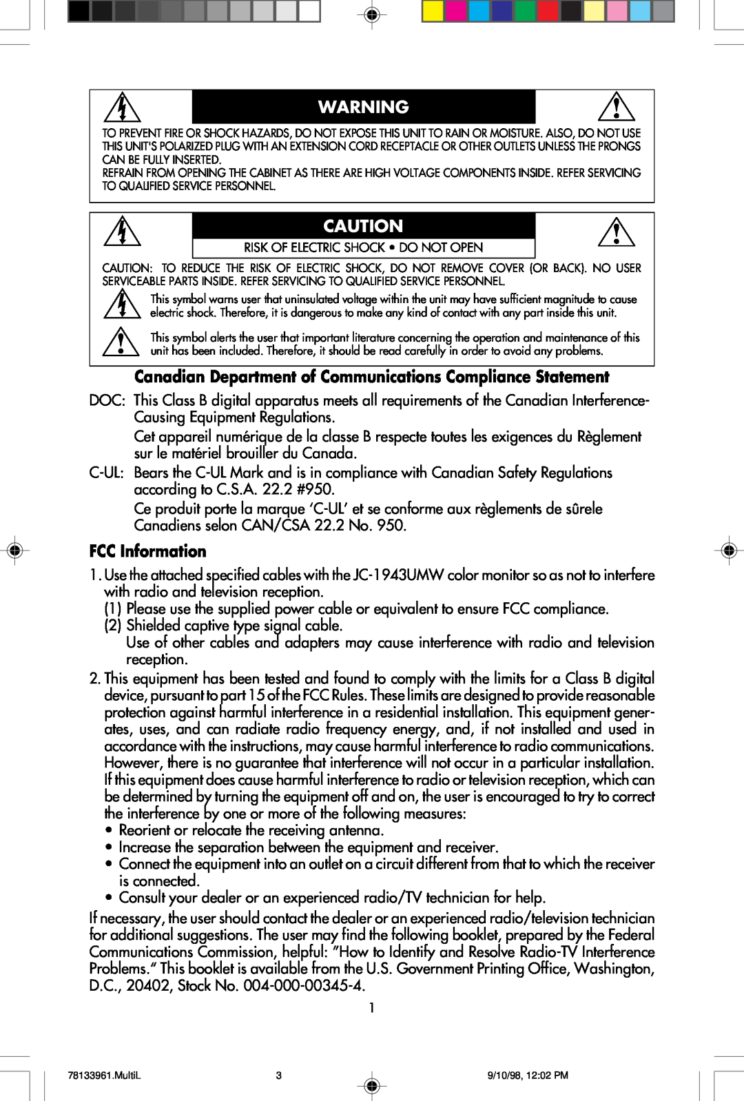 NEC A900 user manual FCC Information 