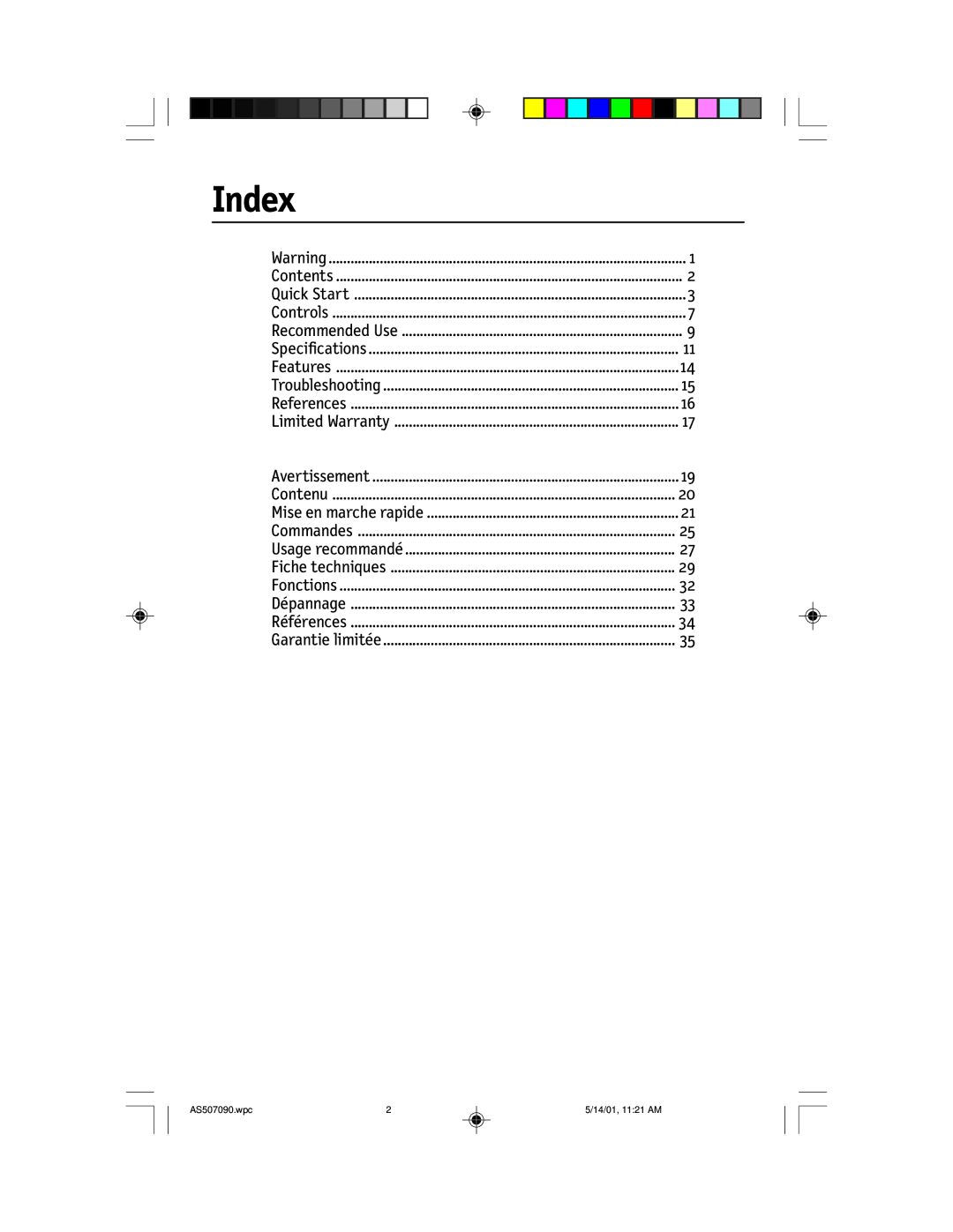 NEC AccuSync 50, AccuSync 90, AccuSync 70 user manual Index 