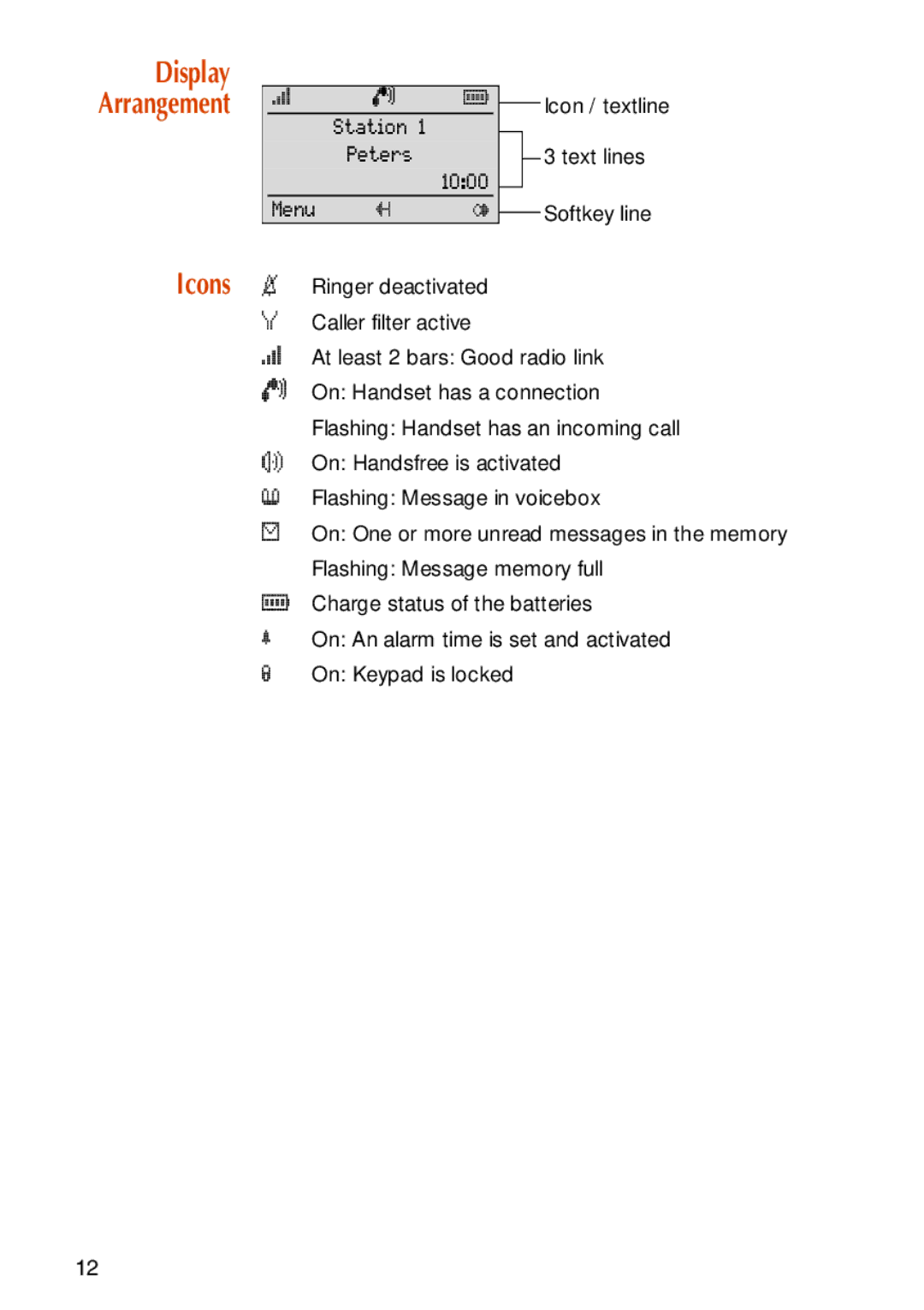 NEC C944 manual Icons ‹, Display Arrangement 