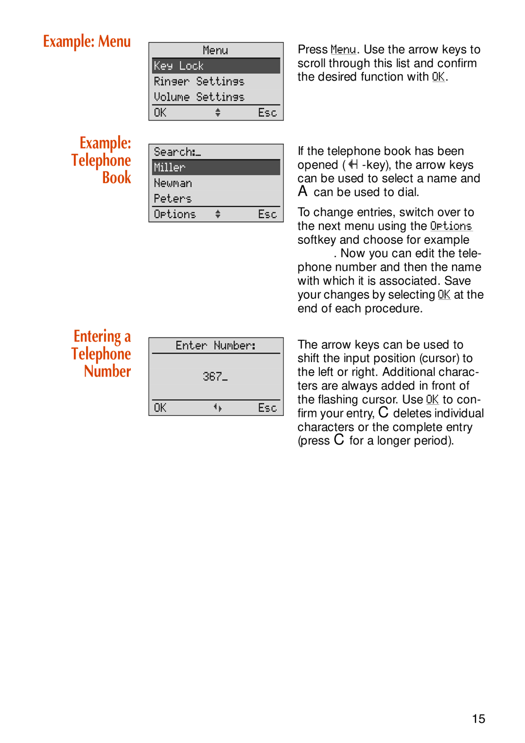 NEC C944 manual Example Telephone Book Entering a Number 