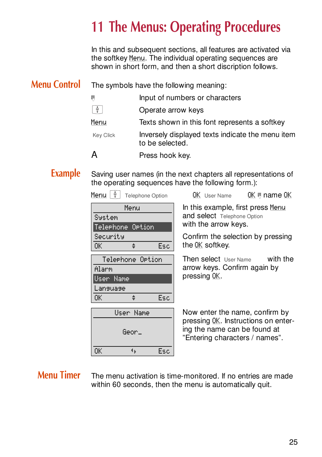 NEC C944 manual Menus Operating Procedures 