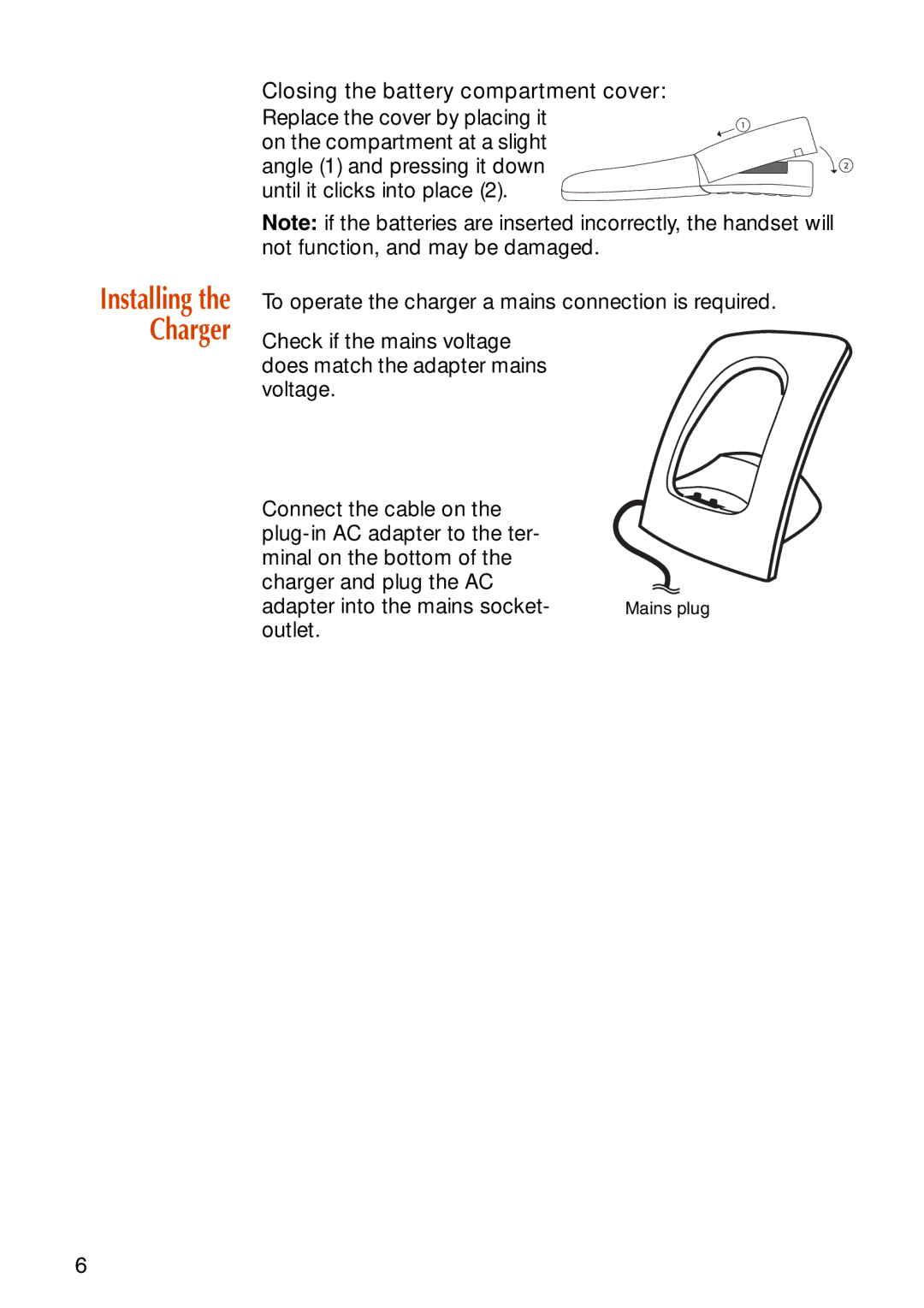 NEC C944 manual Installing the Charger 