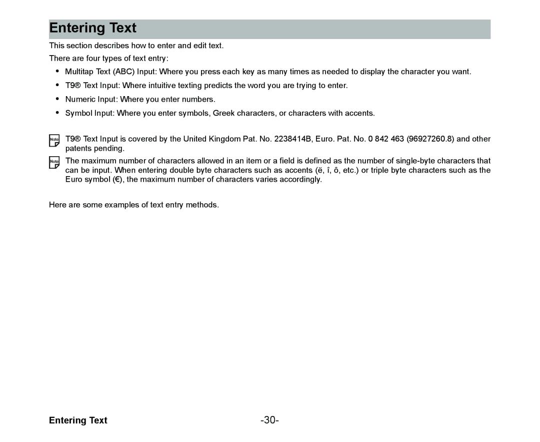 NEC Cell Phone manual Entering Text 