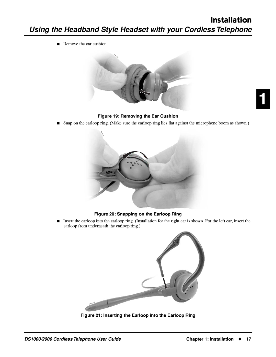 NEC DS1000 manual Removing the Ear Cushion 