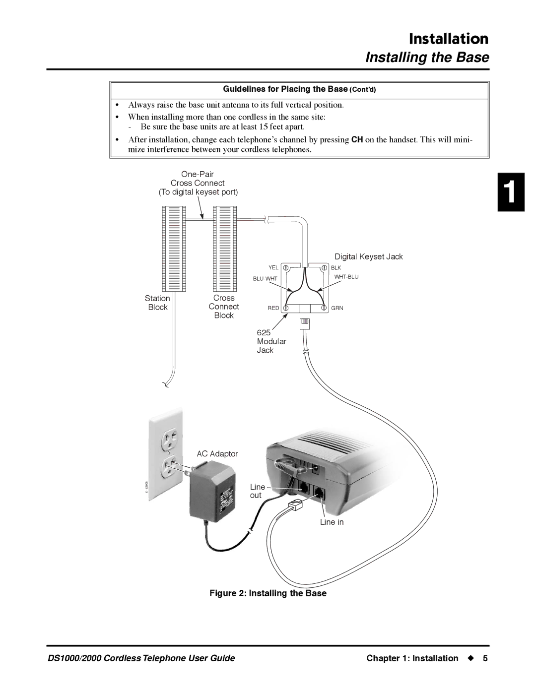 NEC DS1000 manual Guidelines for Placing the Base Cont’d, Installing the Base 