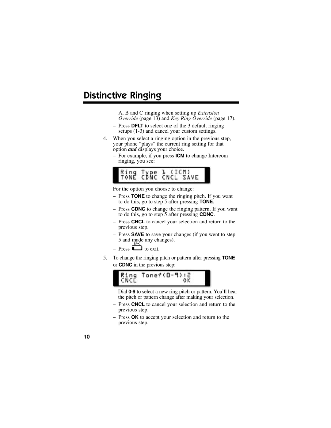 NEC DS1000/2000 manual Distinctive Ringing 