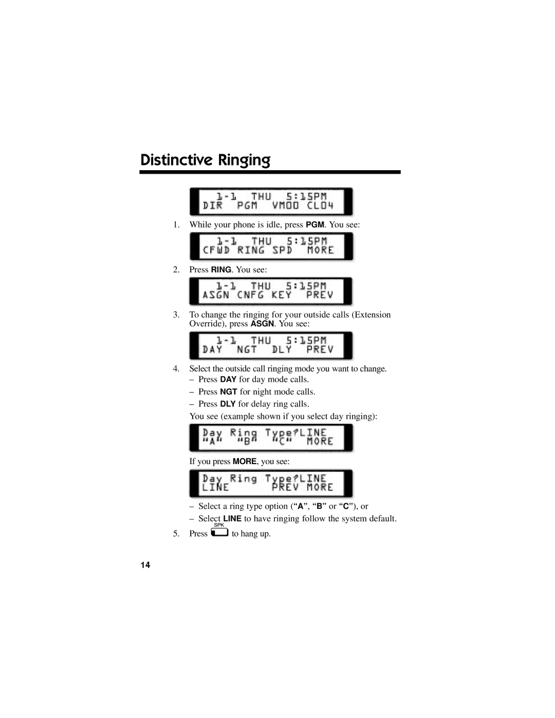 NEC DS1000/2000 manual Distinctive Ringing 