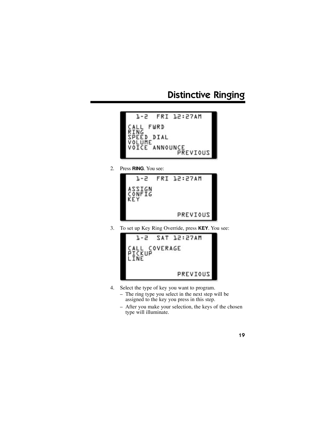 NEC DS1000/2000 manual Distinctive Ringing 