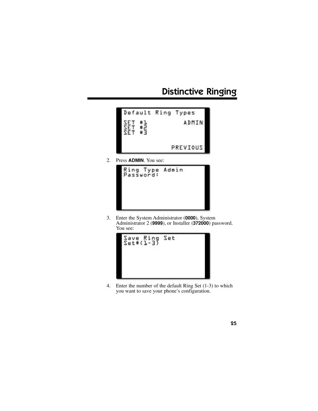 NEC DS1000/2000 manual Distinctive Ringing 