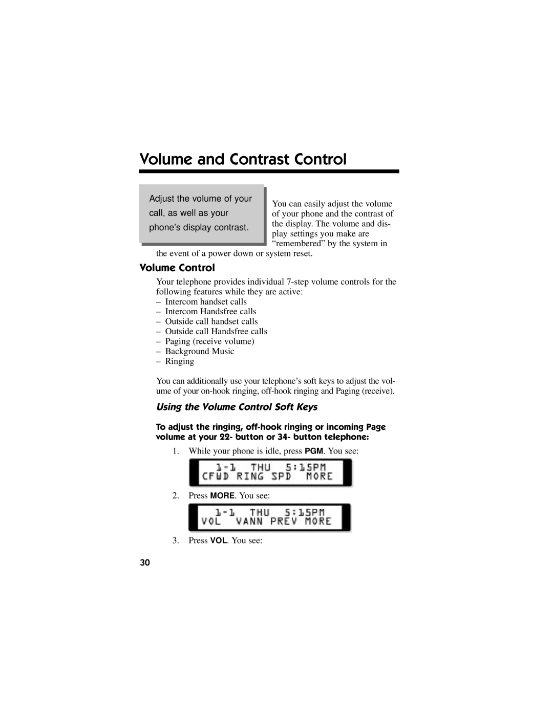 NEC DS1000/2000 manual Volume and Contrast Control, Volume Control 