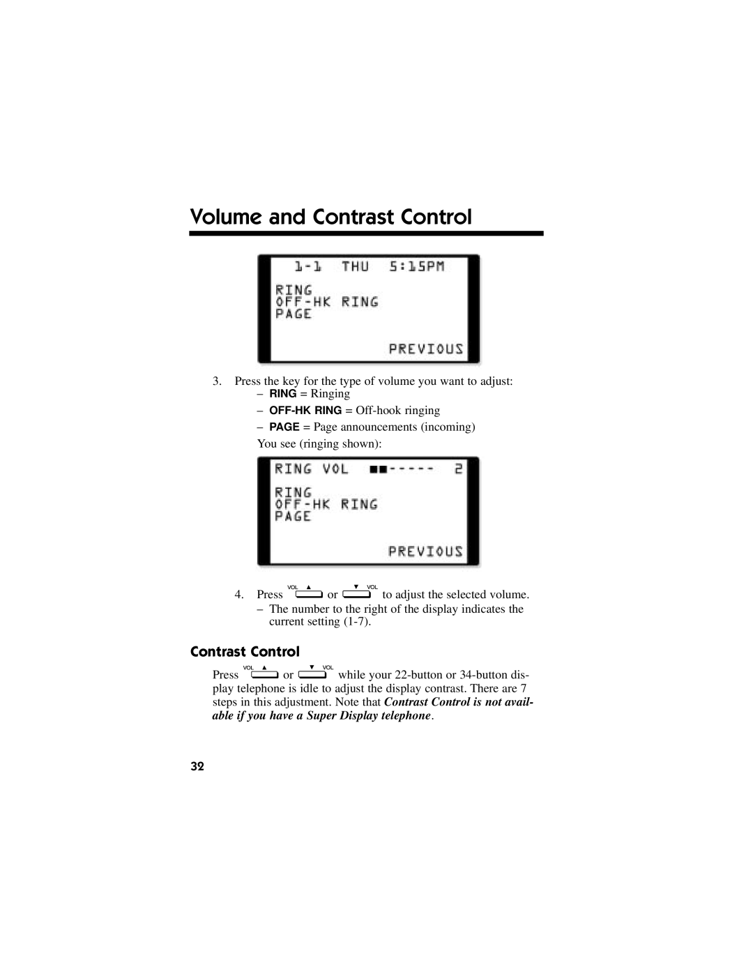 NEC DS1000/2000 manual Contrast Control 