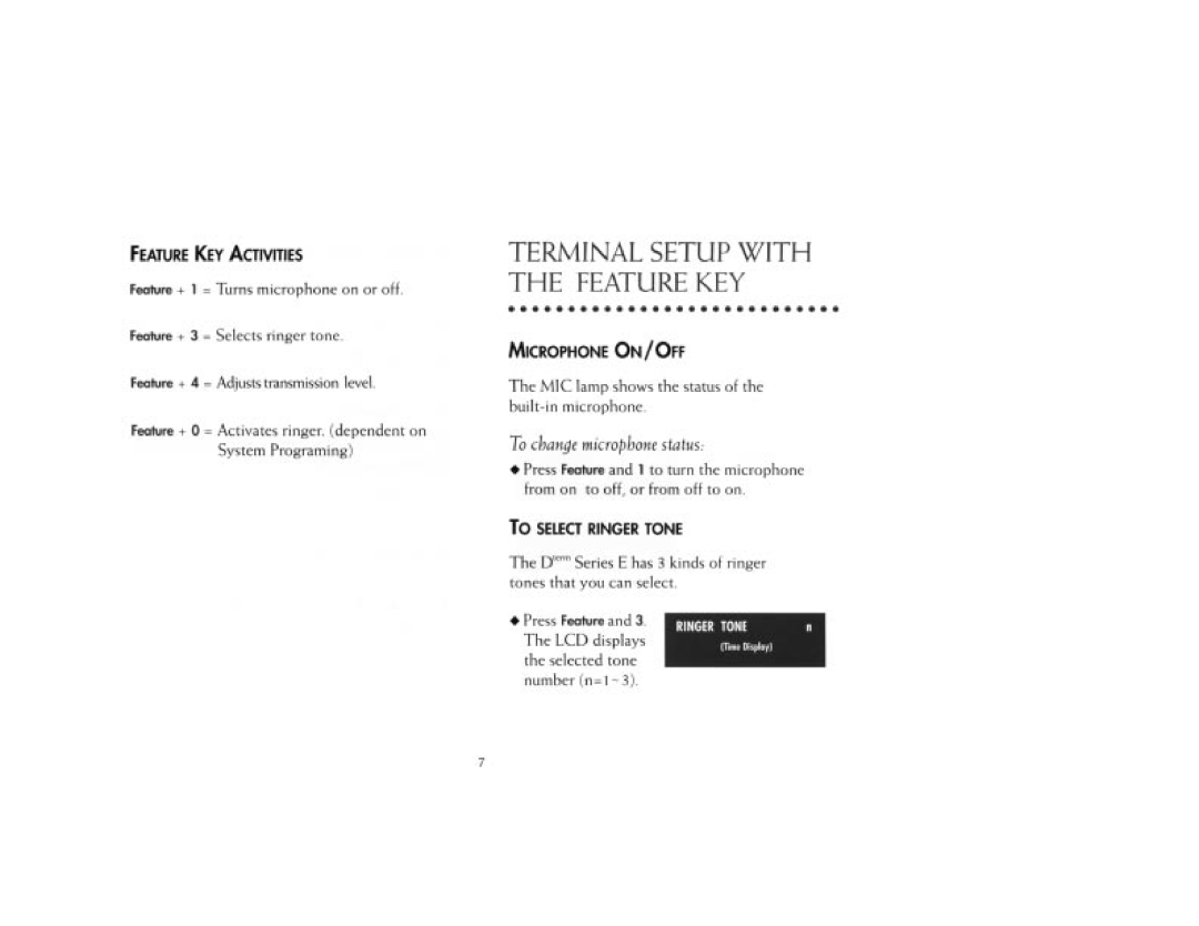 NEC DTerm Series E Telephones manual 