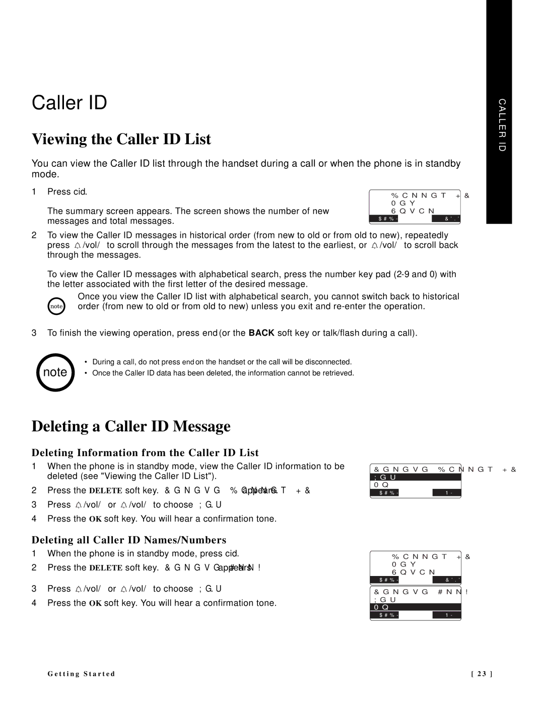 NEC DTR-IR-2 Viewing the Caller ID List, Deleting a Caller ID Message, Deleting Information from the Caller ID List 