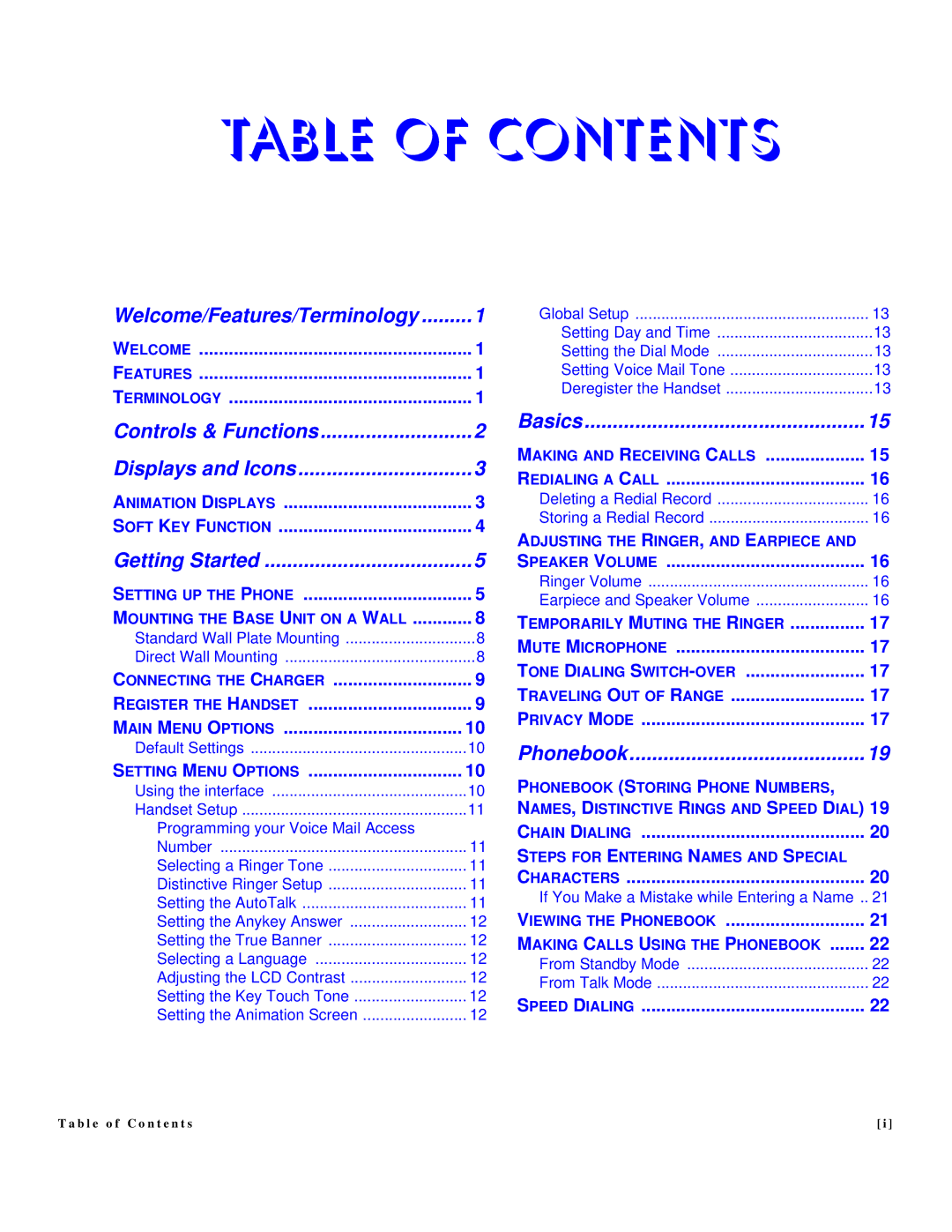 NEC DTR-IR-2 user manual Table of Contents 