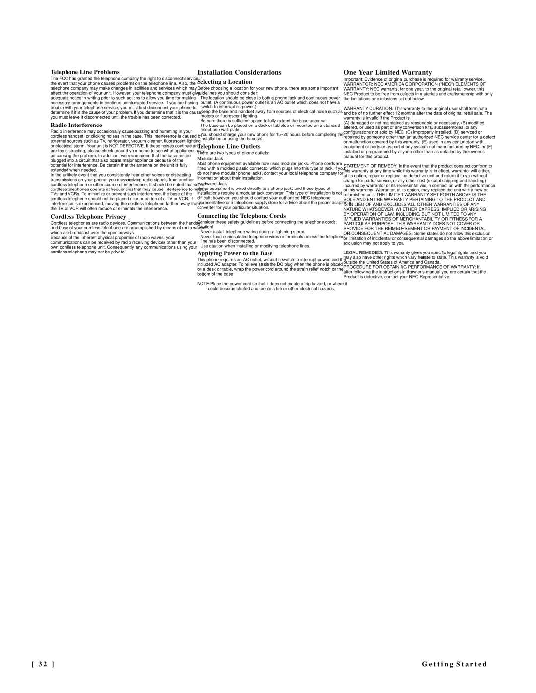 NEC DTR-IR-2 user manual Installation Considerations 