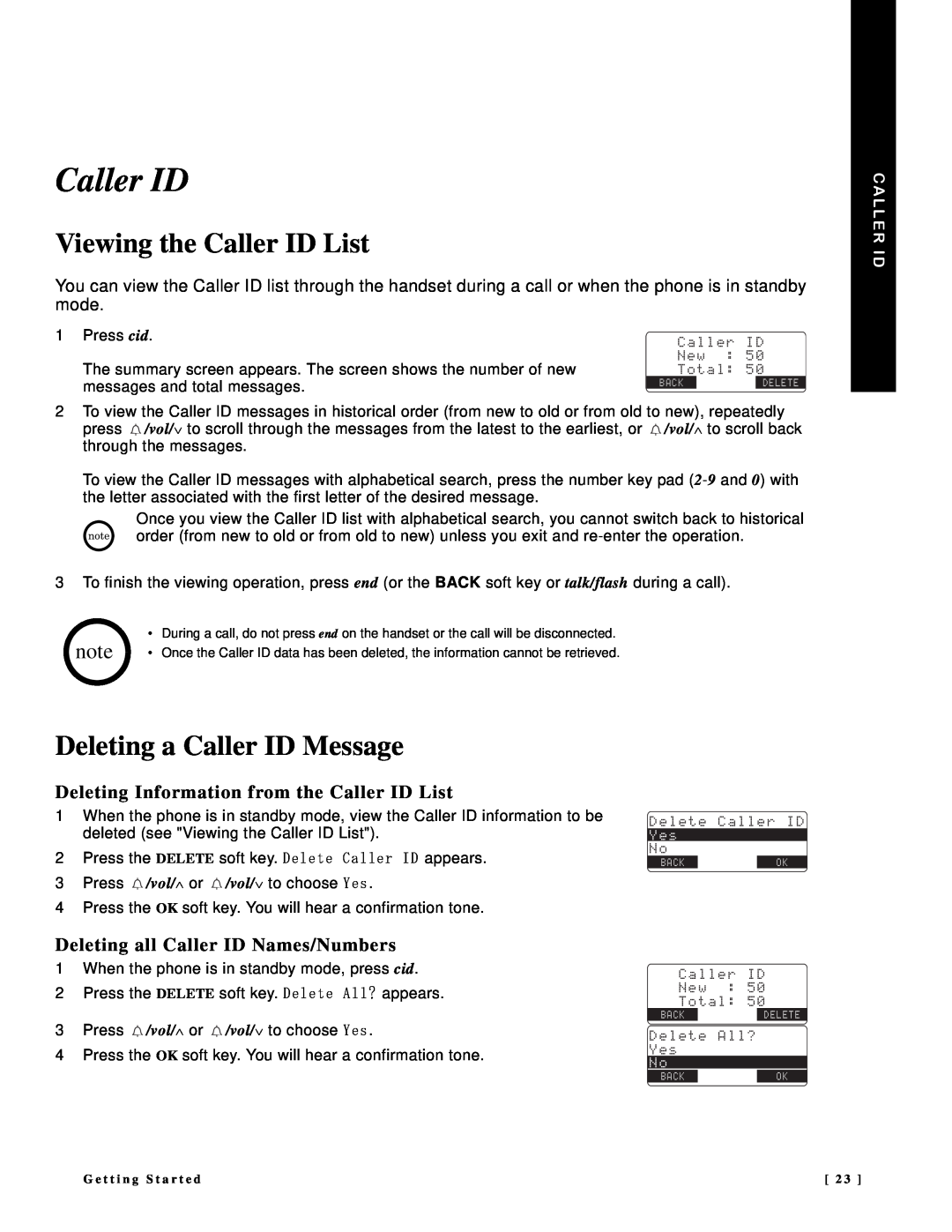 NEC DTR-IR-2 Viewing the Caller ID List, Deleting a Caller ID Message, Deleting Information from the Caller ID List 