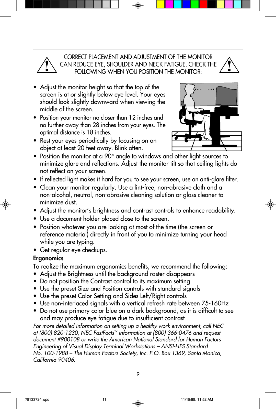 NEC E1100+ user manual wpc 11/18/98, 1152 AM 