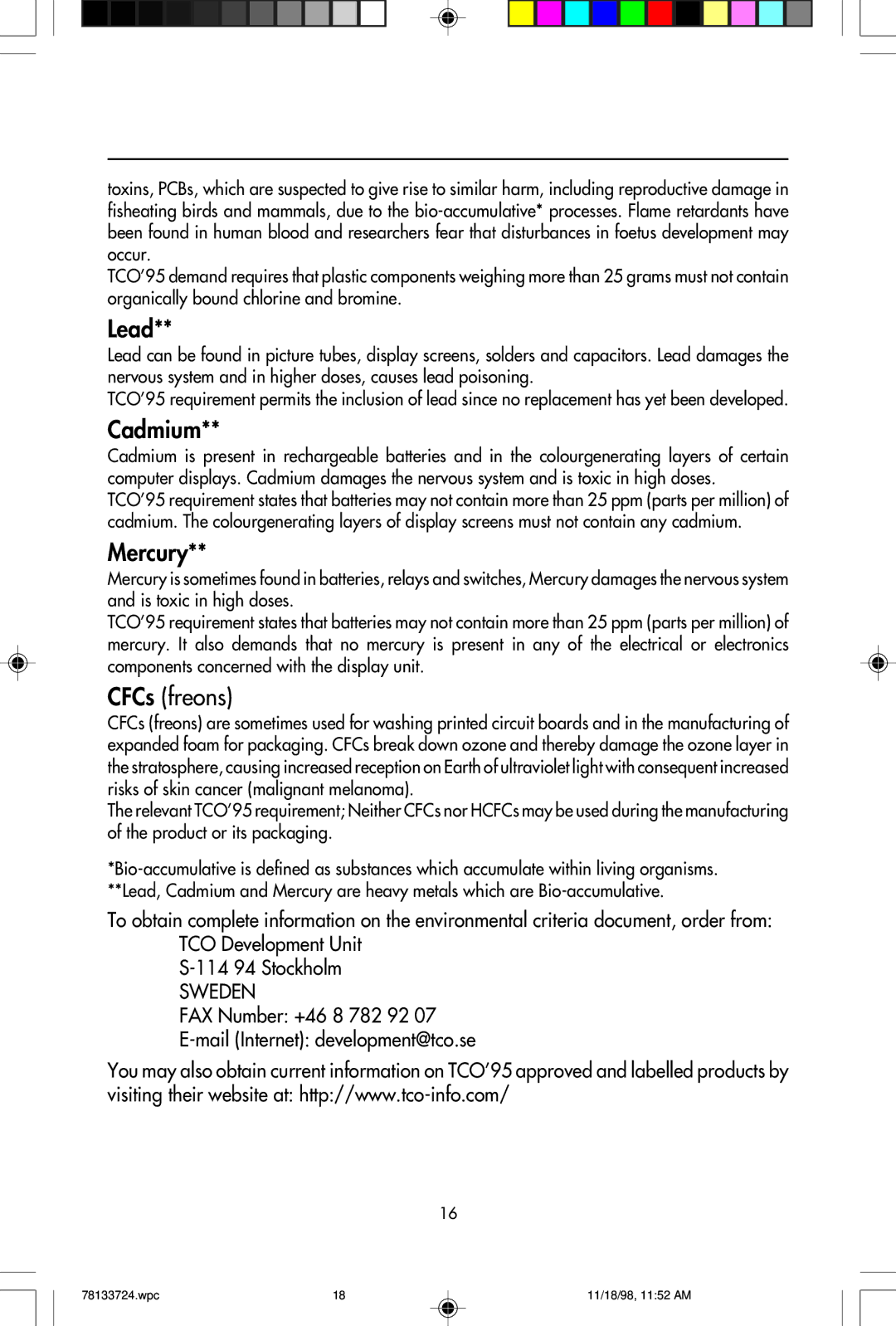 NEC E1100+ user manual Lead 