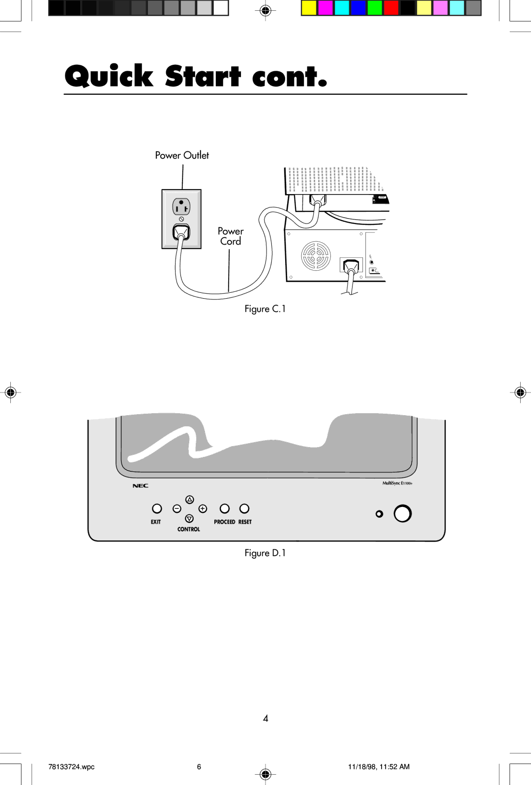 NEC E1100+ user manual Figure C.1 