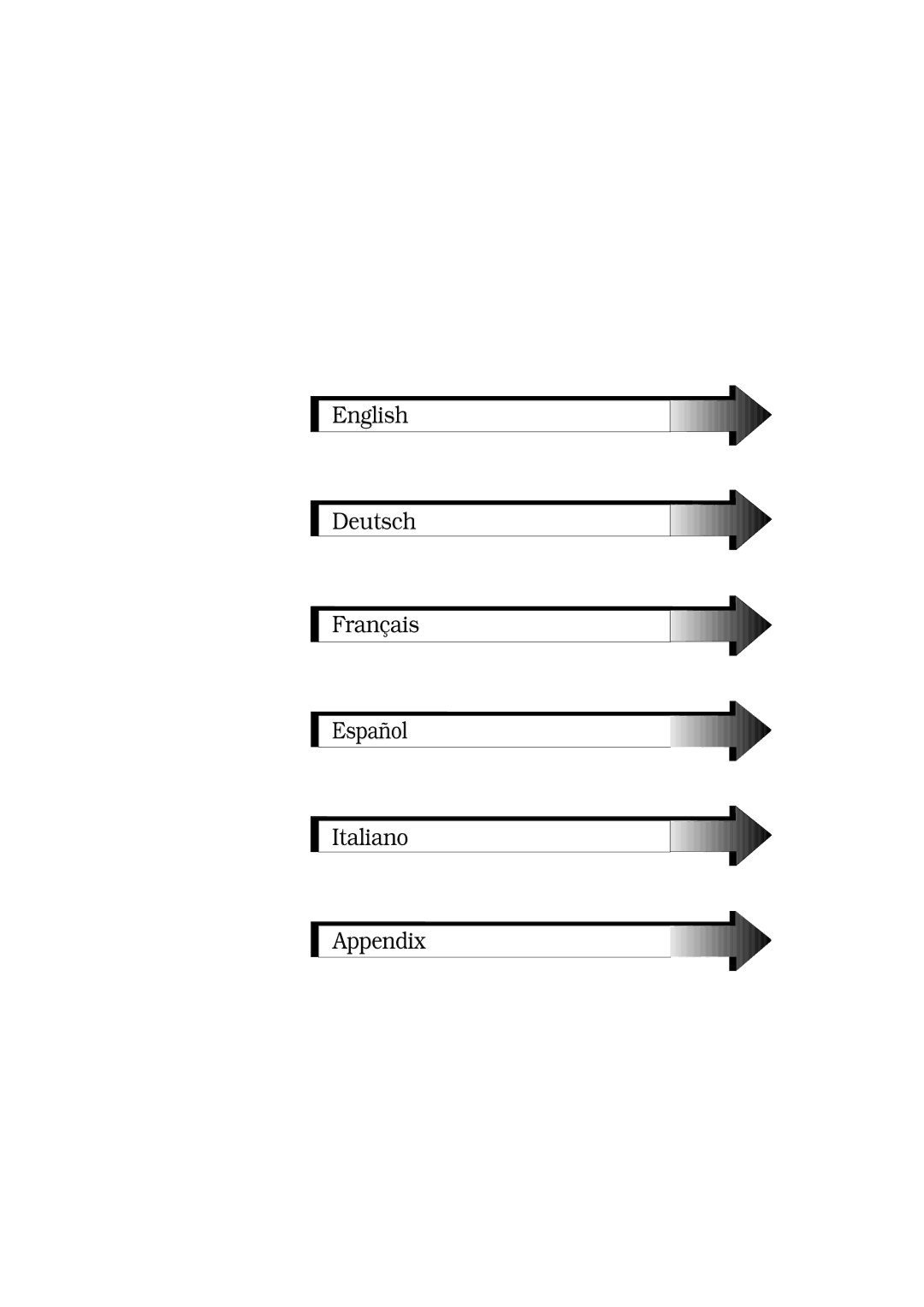 NEC E1100 user manual English Deutsch Français Español Italiano Appendix 